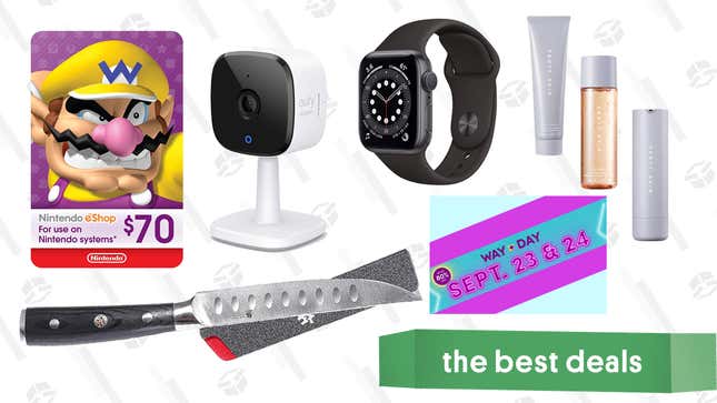 Image for article titled Wednesday&#39;s Best Deals: Apple Watch Series 6, Wayfair&#39;s Way Day, Nintendo eShop Gift Cards, Fenty Skin Set, Kyoku Samurai Steak Knives, and More