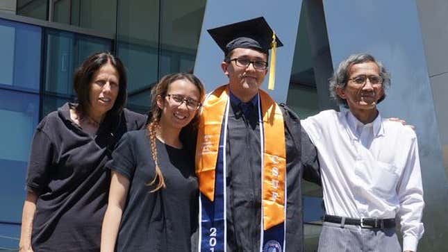 Reynalda Lynn (far left) and Thao Nguyen (far right) and  with their two children, Alexandria Kristen (middle left) and Anthony (middle right).
