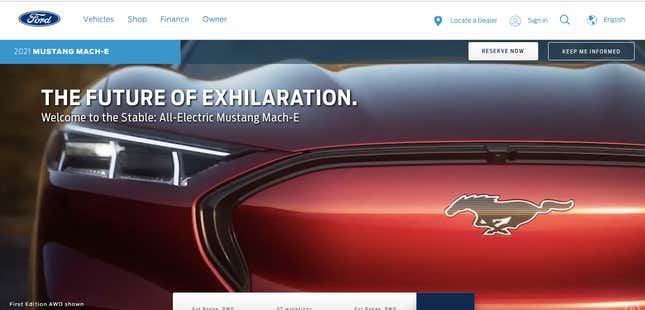 Image for article titled 2021 Ford Mustang Mach-E: Here's The Car, Price And 0-60 Times Before You're Supposed To See It