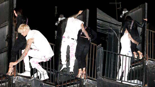 Image for article titled An Extremely Weird Thing Happened With Megan Fox, Machine Gun Kelly, and the Roof of a Los Angeles Club