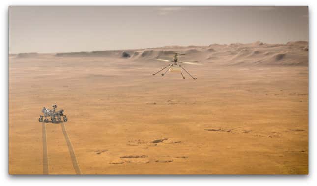 Imagen para el artículo titulado La NASA explica cómo será el primer viaje en helicóptero que realizará sobre Marte en abril