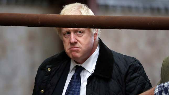 Boris Johnson at a farm on September 6, 2019