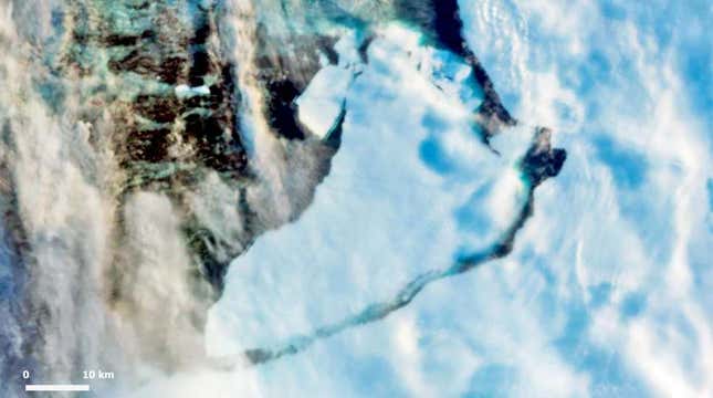 El iceberg A–74 en una imagen capturada el 3 de marzo de 2021.