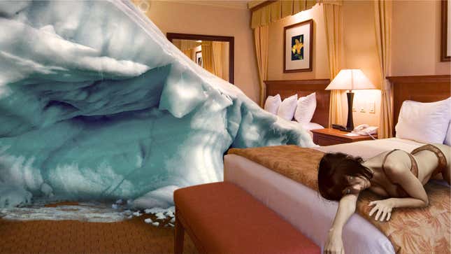 Image for article titled BP Executives Combat Negative Perceptions Of Fossil Fuel Companies By Putting Iceberg In Hotel Room With Murdered Prostitute
