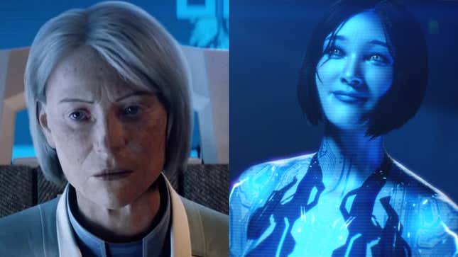 Halsey and Cortana, as they both appeared in Halo 5.
