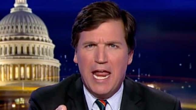 Image for article titled Tucker Carlson: ‘Trump Is Being Unfairly Persecuted While There Are Still Blacks’