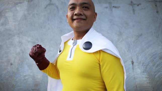 A One-Punch Man cosplayer