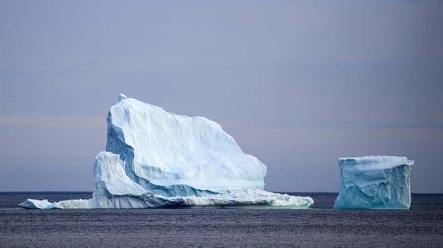 An iceberg floating near Newfoundland.