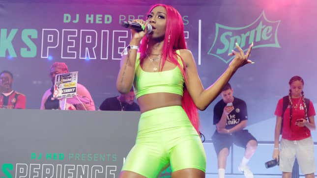  Flo Milli performs at the Kicksperience Stage Sponsored By Sprite during the BET Experience at Staples Center on June 22, 2019, in Los Angeles, California.