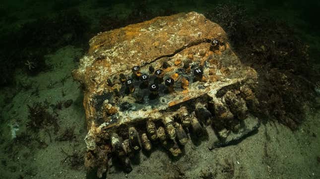 The three-rotor Enigma machine at the bottom of the Baltic Sea. 