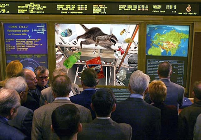 Russian mission control monitors the actions of the furry little devil.
