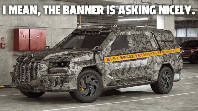 Image for article titled Someone Spotted A Pre-Release DARTZ Truck And What That Banner Says Is Pretty Hilarious