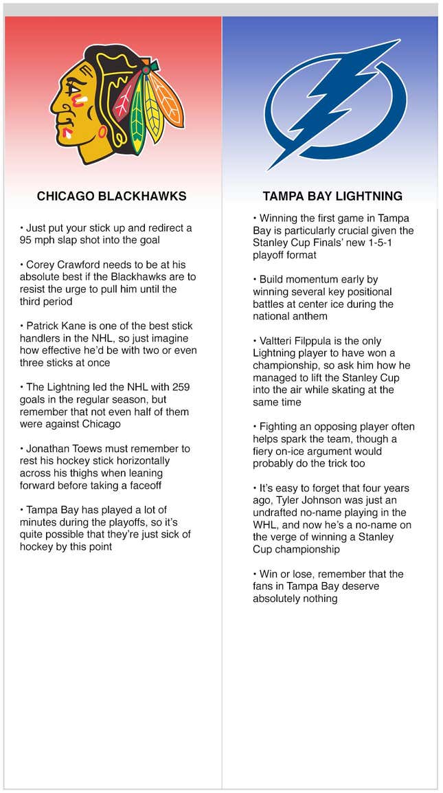 Image for article titled Keys To The Matchup: Blackhawks vs. Lightning