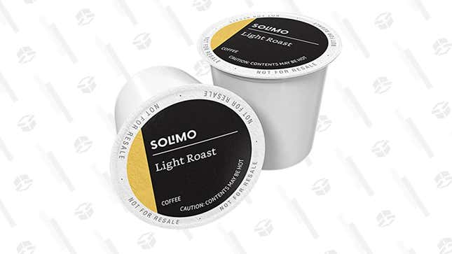 Amazon Brand - Solimo Light Roast Coffee, 100 Count | $19 | Amazon | Clip the $10 off coupon 