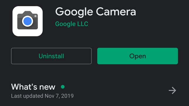 open the google camera