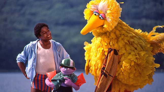 Big Bird’s wondering where his floaties are.