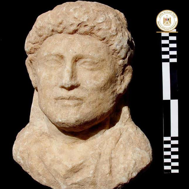 A finely sculpted bust found in the tomb.