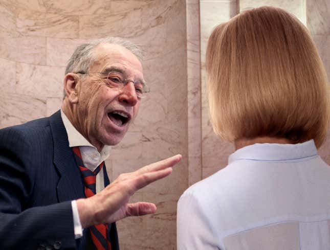 Image for article titled Stumbling Drunk Chuck Grassley Warns Kavanaugh Accuser She Can Testify All She Wants But No One’s Going To Believe Her