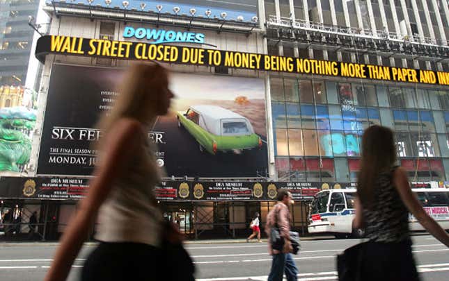 U.S. markets closed as traders left their jobs and resolved for once to do or make something, anything of real value.