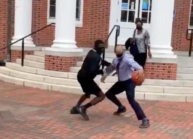 Image for article titled Only at an HBCU Will You Go Viral for Getting Crossed Up by Your School President