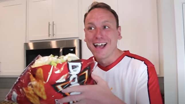 Joey Chestnut and his 12-pound walking taco