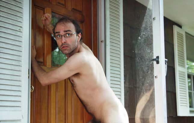 Witnesses say they were profoundly moved by the words of the nude man locked out of his house.