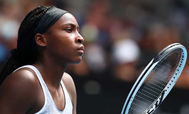 Coco Gauff of the United States during the 2020 Australian Open on January 26, 2020, in Melbourne, Australia.