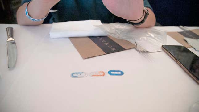 The sensors are pretty chic, though they aren’t meant to be reusable.
