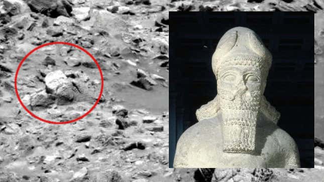 The head of a limestone statue on Mars?