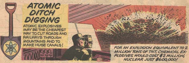 Image for article titled This 1960s Comic Strip Claimed Nuclear Explosions Were the Future of Road Construction