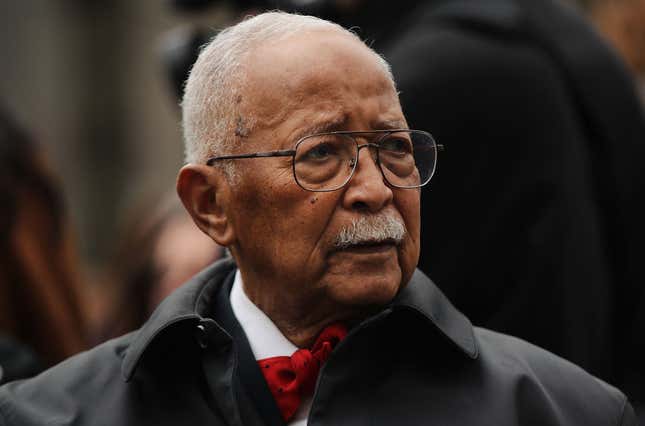  Former New York City Mayor David Dinkins attends a ceremony at the National September 11 Memorial for those killed in the February 26, 1993 truck bomb attack at the World Trade Center on February 26, 2018 in New York City. 