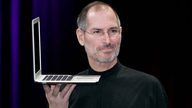 Steve Jobs reveals the Air to the world in January 2008. (Photo: Getty Images)