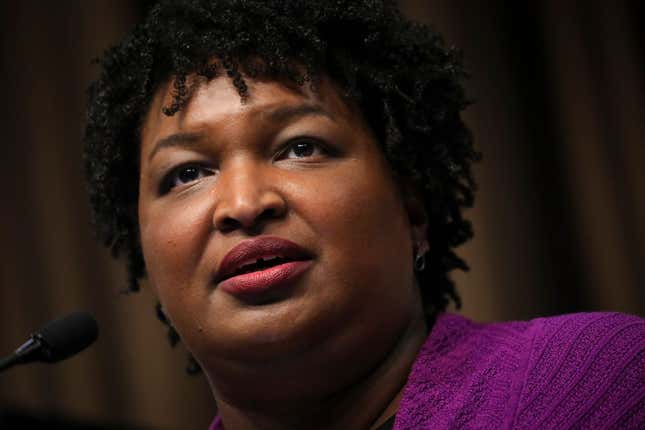 Image for article titled Stacey Abrams Is Not Your Superhero, Mule or God. She Is a Black Woman With a Vision You Can Honor by Showing Up for Black Women, Too