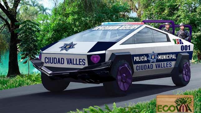 Imagen para el artículo titulado Un alcalde mexicano anuncia que ha reservado 15 Cybertrucks con esta imagen de su futura policía