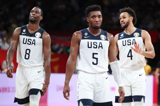 Image for article titled Team USA Dropkicked Out Of World Cup By Rudy Gobert And ... Frank Ntilikina?