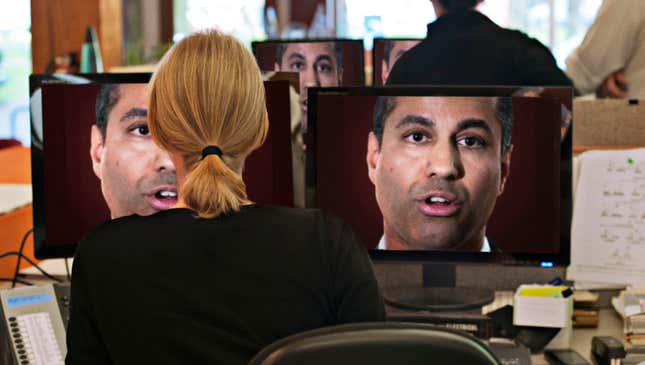Image for article titled ‘Repealing Net Neutrality Will Help Spur Innovation,’ Announces Face Of Ajit Pai Blaring From Every Computer Screen In Nation