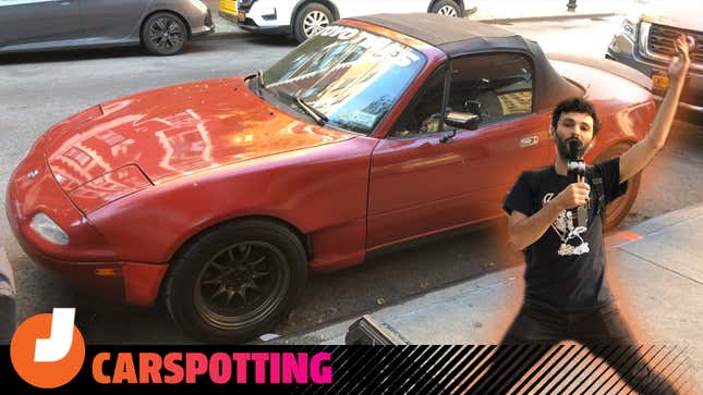 Nothing Says Determination Like A Caged Miata Parked In Manhattan