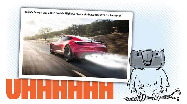 Image for article titled OK, I Think We&#39;ve Got The Worst Take On Tesla&#39;s New Goofy Steering Wheel