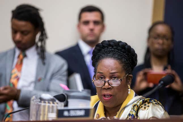 Rep. Sheila Jackson Lee (D-Texas) speaks during a hearing on slavery reparations held by the House Judiciary Subcommittee on the Constitution, Civil Rights and Civil Liberties on June 19, 2019 in Washington, DC. The subcommittee debated the H.R. 40 bill, which proposes a commission be formed to study and develop reparation proposals for African-Americans.