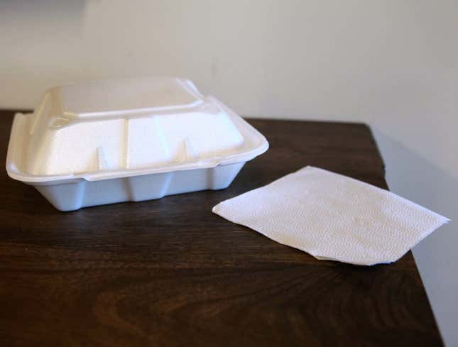 Image for article titled Single Napkin Accompanying Takeout Order Presumes Man Eats Anything Like Human Being