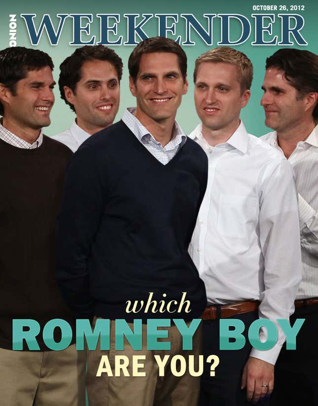 Image for article titled Which Romney Boy Are You?