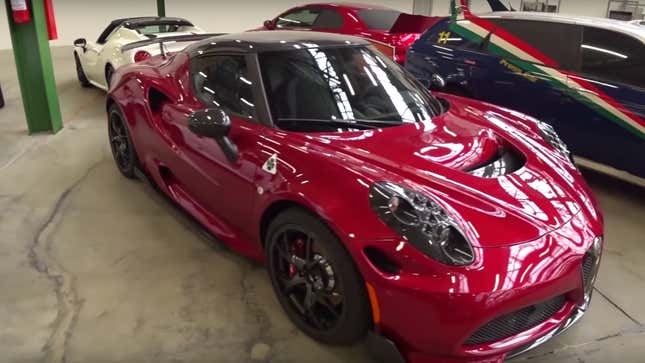 Image for article titled Possible Alfa Romeo 4C Quadrifoglio Prototype Spotted in Heritage Garage