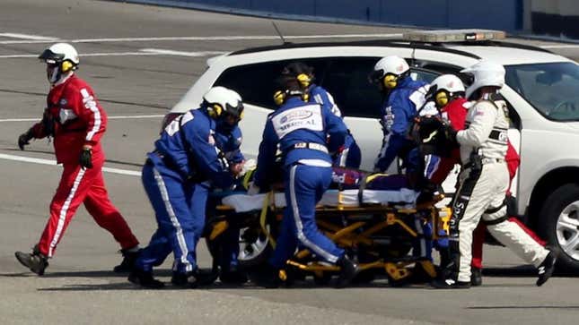 Image for article titled Denny Hamlin's Spine Bone Done Busted