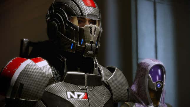 shepard and tali in mass effect 2