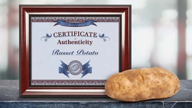 Image for article titled Limited-Edition Russet Potato Comes With Certificate Of Authenticity