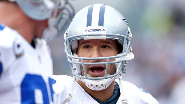 Image for article titled Tony Romo Notices Star On Cowboys Helmet For First Time