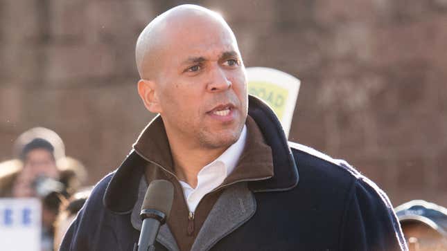 Image for article titled Cory Booker Taken Aback To Find Dozens Of Pictures Of Himself On Buttigieg Campaign Flyers