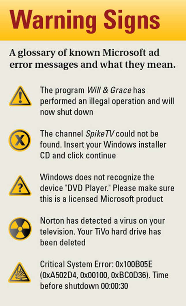 Image for article titled Microsoft Ad Campaign Crashing Nation's Televisions