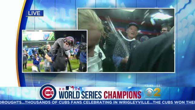Bill Murray Douses Reporters With Champagne
