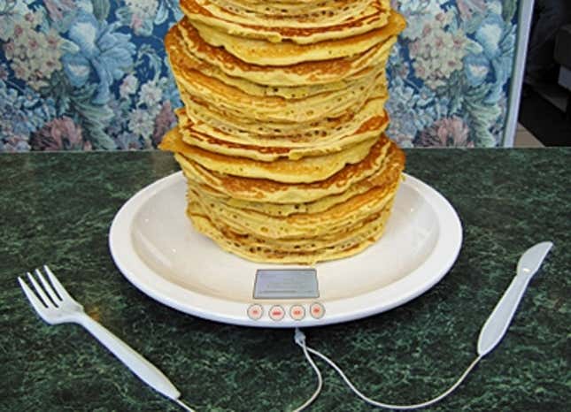 Image for article titled New 40-Gigabite iHOP Breakfast Platter Holds Up To 10,000 Pancakes